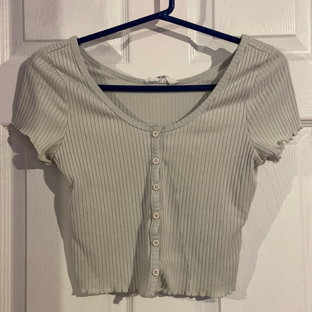 Spicy Small cropped mint blouse